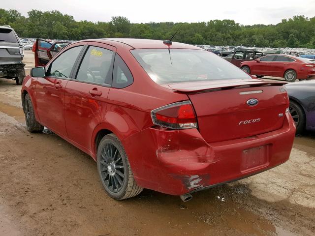 1FAHP3GN7AW257727 - 2010 FORD FOCUS SES RED photo 3