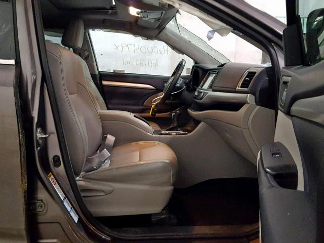 5TDJKRFH6FS135070 - 2015 TOYOTA HIGHLANDER GRAY photo 5