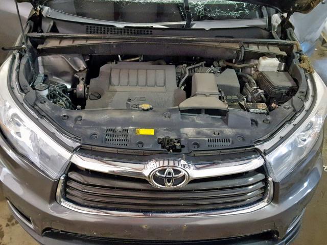 5TDJKRFH6FS135070 - 2015 TOYOTA HIGHLANDER GRAY photo 7