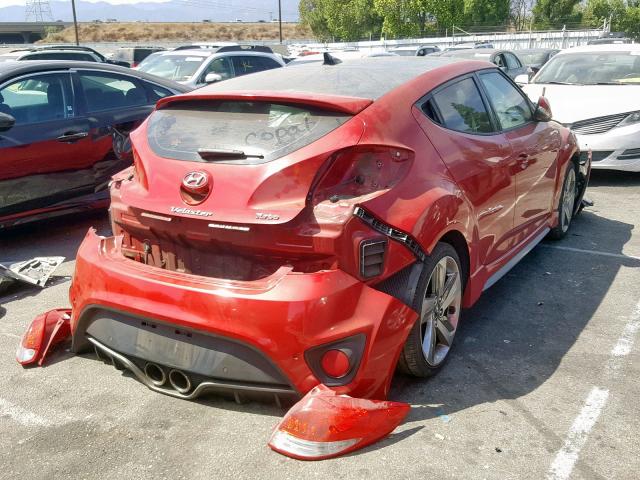 KMHTC6AE2DU180867 - 2013 HYUNDAI VELOSTER T RED photo 4