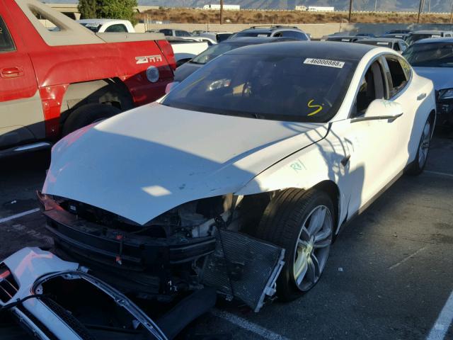 5YJSA1H1XEFP35554 - 2014 TESLA MODEL S WHITE photo 2