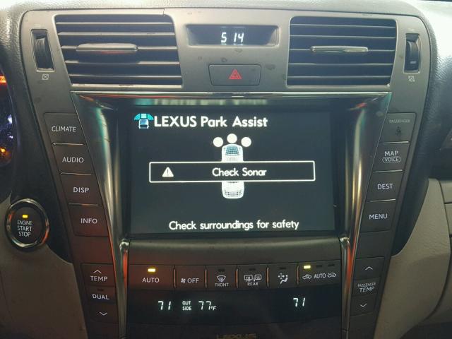 JTHBL46F375015851 - 2007 LEXUS LS 460 WHITE photo 9