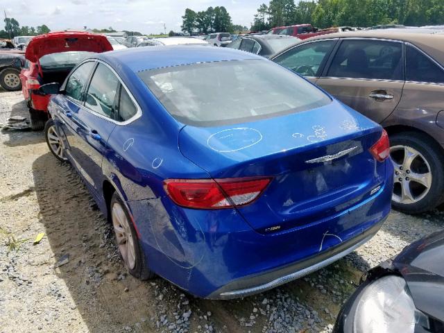 1C3CCCAB5FN571344 - 2015 CHRYSLER 200 LIMITE BLUE photo 3