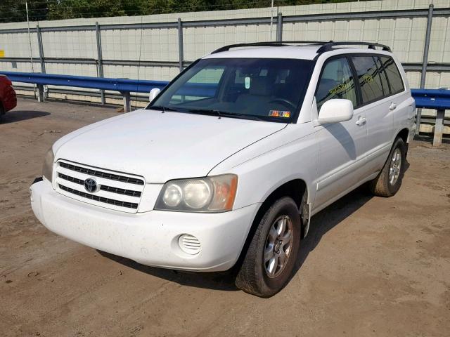 JTEGF21AX10013125 - 2001 TOYOTA HIGHLANDER WHITE photo 2