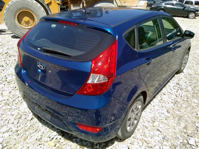 KMHCT5AE7HU322419 - 2017 HYUNDAI ACCENT SE BLUE photo 4