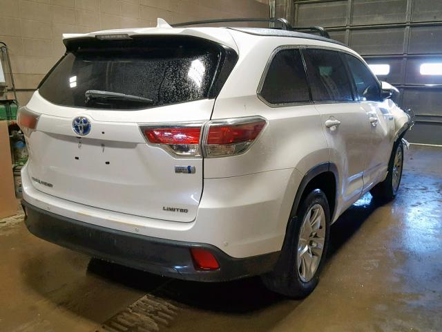 5TDDCRFH5FS007204 - 2015 TOYOTA HIGHLANDER WHITE photo 4