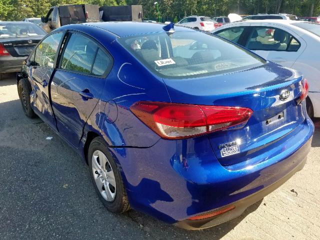 3KPFK4A7XJE210427 - 2018 KIA FORTE LX BLUE photo 3