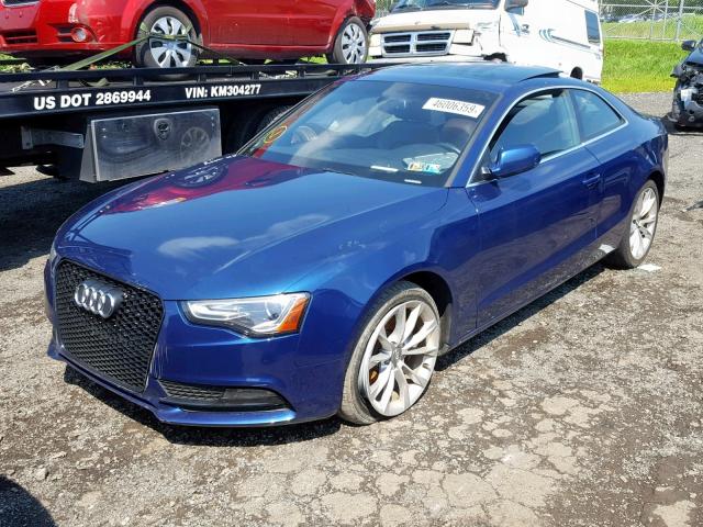 WAULFAFR4EA016417 - 2014 AUDI A5 PREMIUM BLUE photo 2