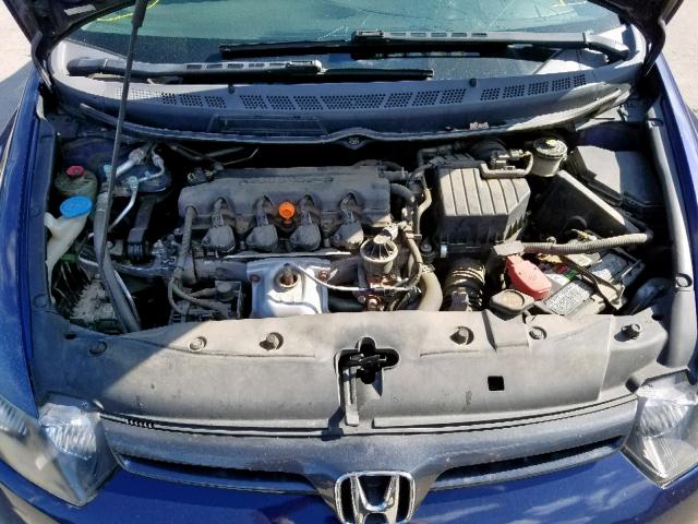 2HGFG12608H535125 - 2008 HONDA CIVIC LX BLUE photo 7