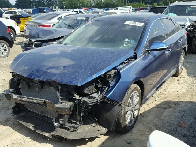 5NPE34AF9GH268775 - 2016 HYUNDAI SONATA SPO BLUE photo 2