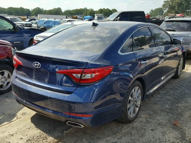 5NPE34AF9GH268775 - 2016 HYUNDAI SONATA SPO BLUE photo 4