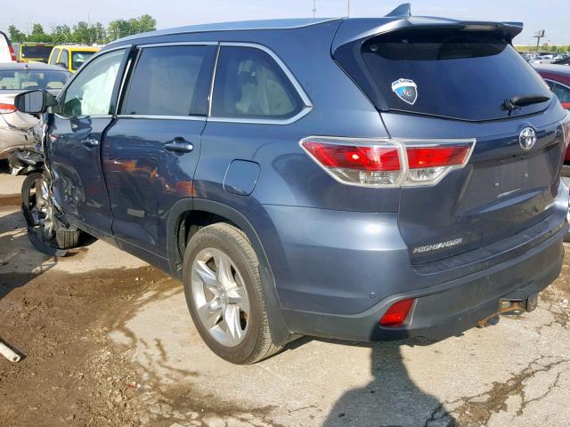 5TDDKRFH5FS103708 - 2015 TOYOTA HIGHLANDER BLUE photo 3