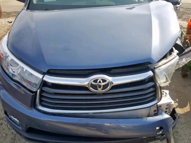 5TDDKRFH5FS103708 - 2015 TOYOTA HIGHLANDER BLUE photo 7