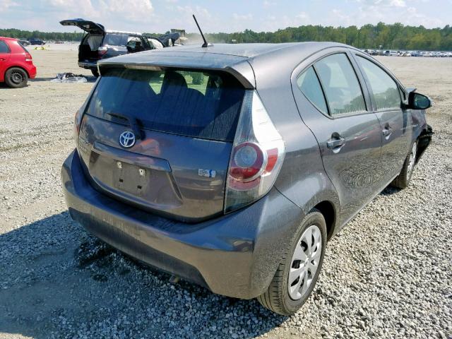 JTDKDTB38D1553663 - 2013 TOYOTA PRIUS C GRAY photo 4