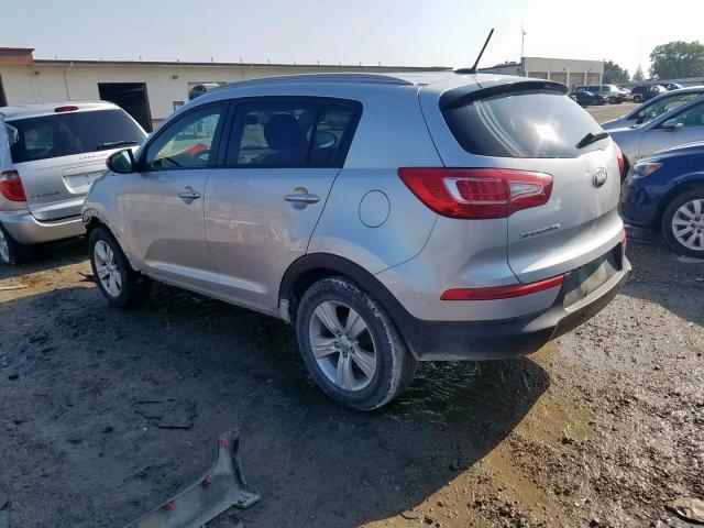 KNDPB3A29D7448194 - 2013 KIA SPORTAGE B SILVER photo 3