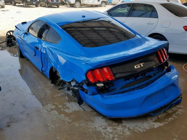 1FA6P8CF3H5344138 - 2017 FORD MUSTANG GT BLUE photo 3