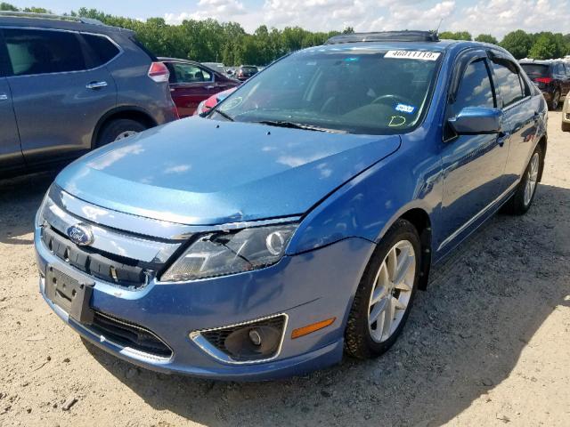 3FAHP0JA8AR416519 - 2010 FORD FUSION SEL BLUE photo 2