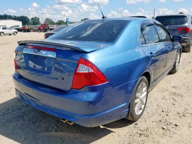 3FAHP0JA8AR416519 - 2010 FORD FUSION SEL BLUE photo 4