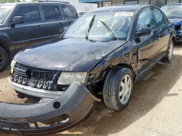 WVWAH63B71P047886 - 2001 VOLKSWAGEN PASSAT GLS BLACK photo 2