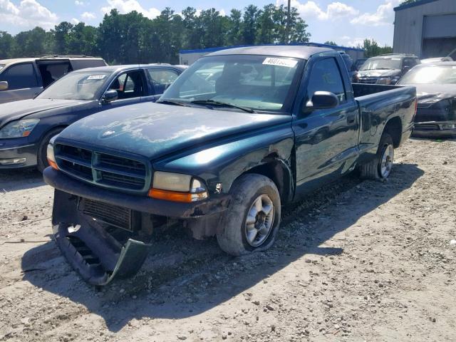 1B7FL26X7WS714609 - 1998 DODGE DAKOTA GREEN photo 2