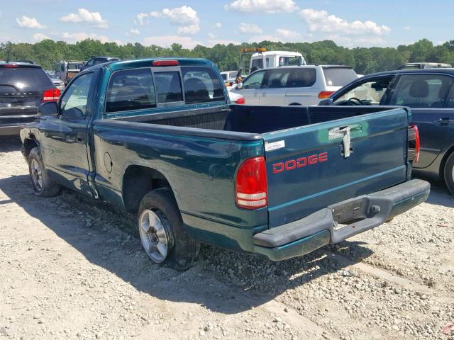 1B7FL26X7WS714609 - 1998 DODGE DAKOTA GREEN photo 3