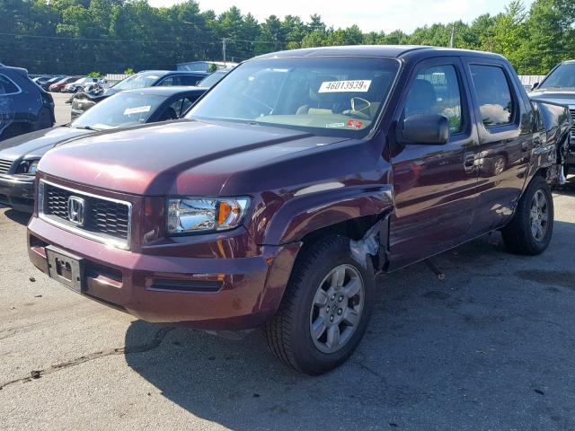 2HJYK16397H543952 - 2007 HONDA RIDGELINE RED photo 2