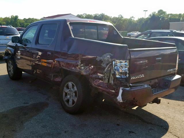 2HJYK16397H543952 - 2007 HONDA RIDGELINE RED photo 3