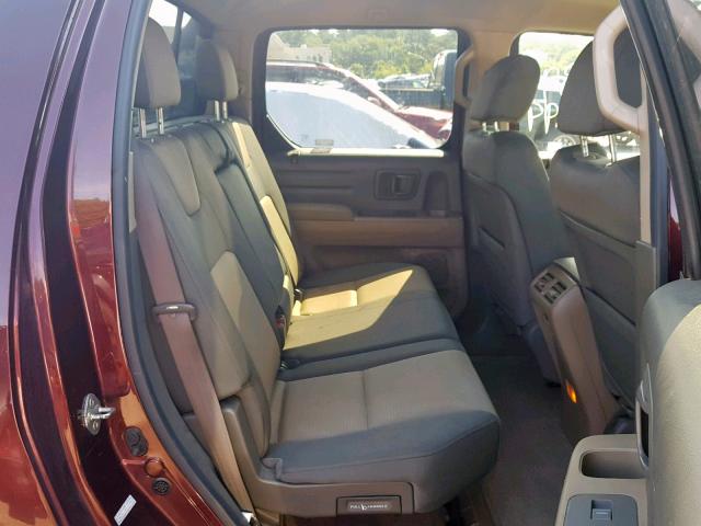 2HJYK16397H543952 - 2007 HONDA RIDGELINE RED photo 6