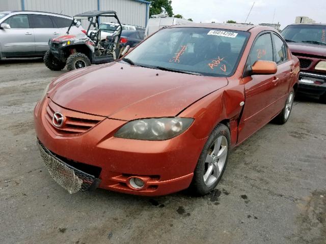 JM1BK123341178694 - 2004 MAZDA 3 S ORANGE photo 2