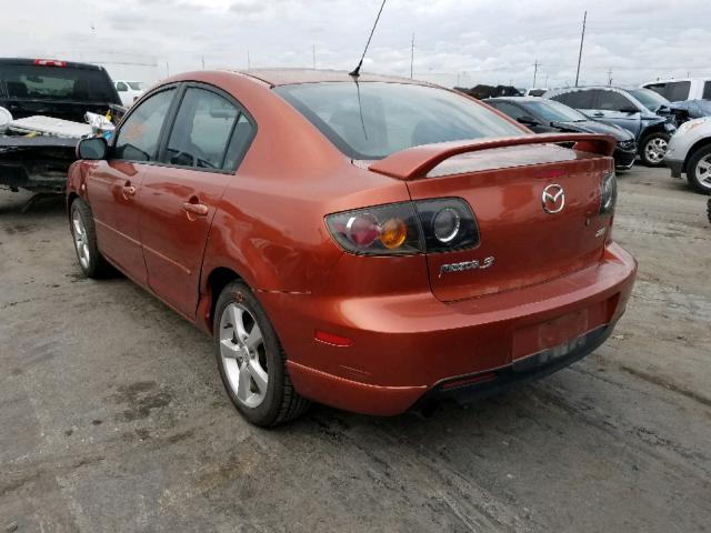 JM1BK123341178694 - 2004 MAZDA 3 S ORANGE photo 3