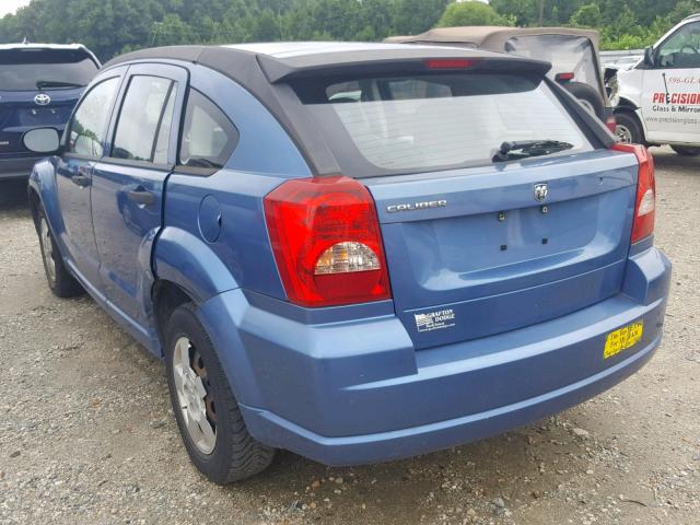 1B3HB28B87D139067 - 2007 DODGE CALIBER BLUE photo 3