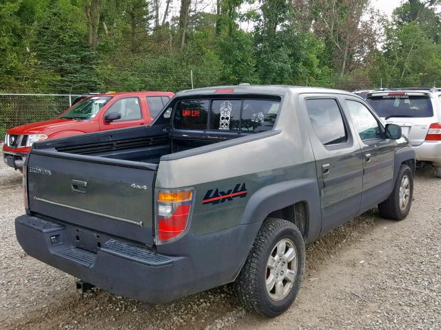 2HJYK16516H517295 - 2006 HONDA RIDGELINE GREEN photo 4