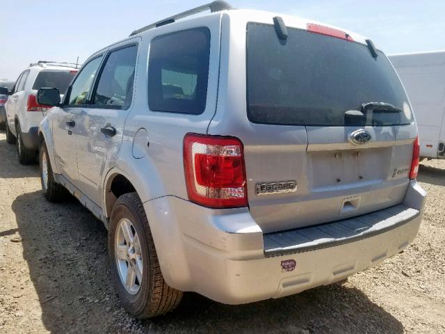 1FMCU4K37BKC28435 - 2011 FORD ESCAPE HYB SILVER photo 3