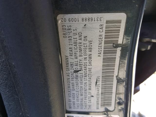 WVWRH63B44P057895 - 2004 VOLKSWAGEN PASSAT GLX Qızıl foto 10