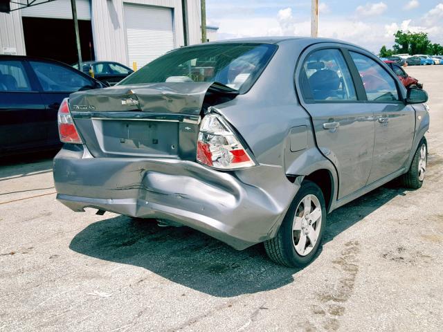 KL1TD56688B254315 - 2008 CHEVROLET AVEO BASE Сұр фото 4