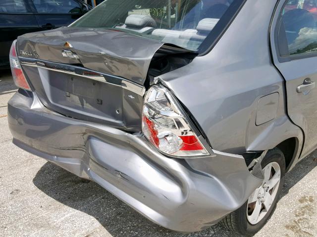 KL1TD56688B254315 - 2008 CHEVROLET AVEO BASE Сұр фото 9
