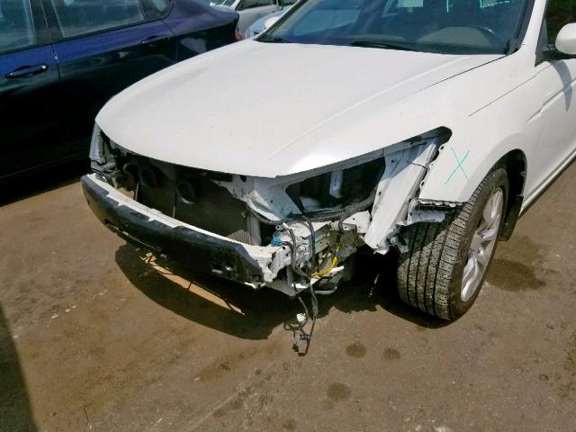 5KBCP3F86AB005053 - 2010 HONDA ACCORD EXL WHITE photo 9