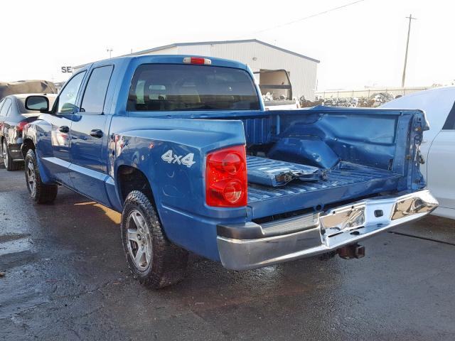 1D7HW48N55S219367 - 2005 DODGE DAKOTA QUA BLUE photo 3