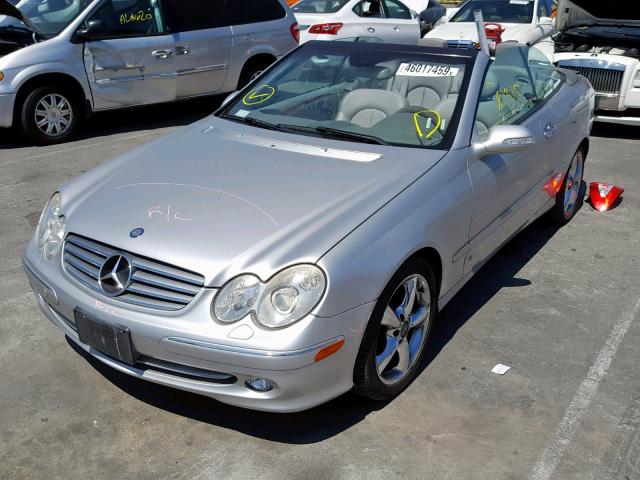 WDBTK65G25T040343 - 2005 MERCEDES-BENZ CLK 320 SILVER photo 2