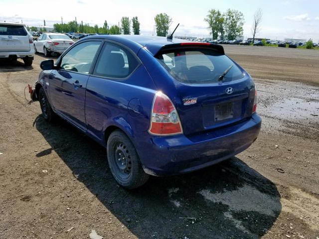 KMHCN3BC2BU204944 - 2011 HYUNDAI ACCENT SE BLUE photo 3