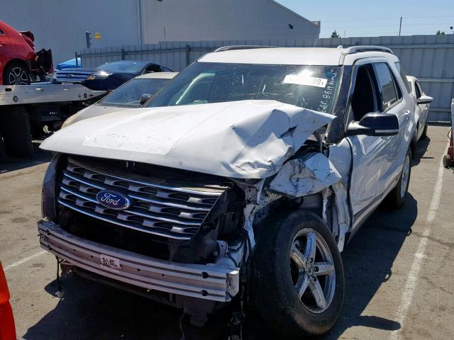 1FM5K8D83HGA43678 - 2017 FORD EXPLORER X WHITE photo 2