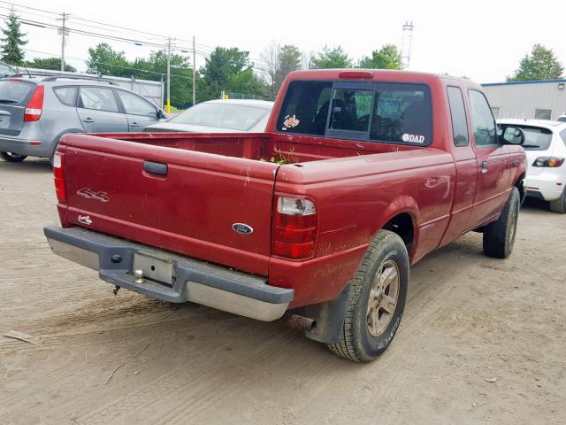 1FTZR15E43PB87570 - 2003 FORD RANGER SUP BURGUNDY photo 4