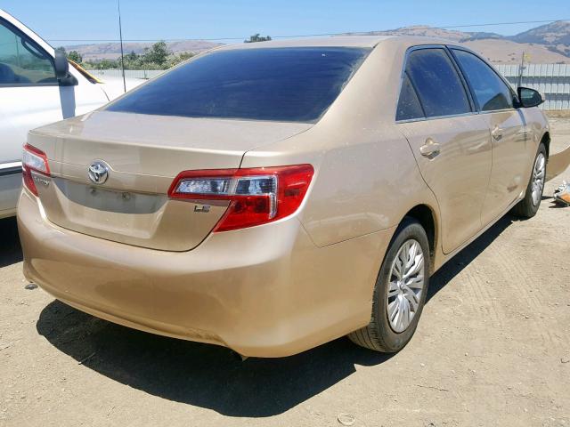 4T1BF1FK2CU084935 - 2012 TOYOTA CAMRY BASE GOLD photo 4