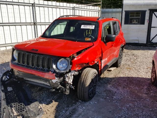 ZACCJBAB8JPH44169 - 2018 JEEP RENEGADE S RED photo 2