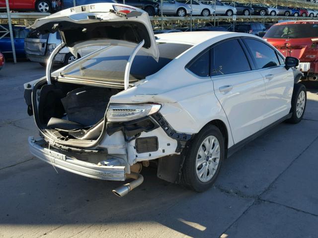 3FA6P0G75DR328566 - 2013 FORD FUSION S WHITE photo 4