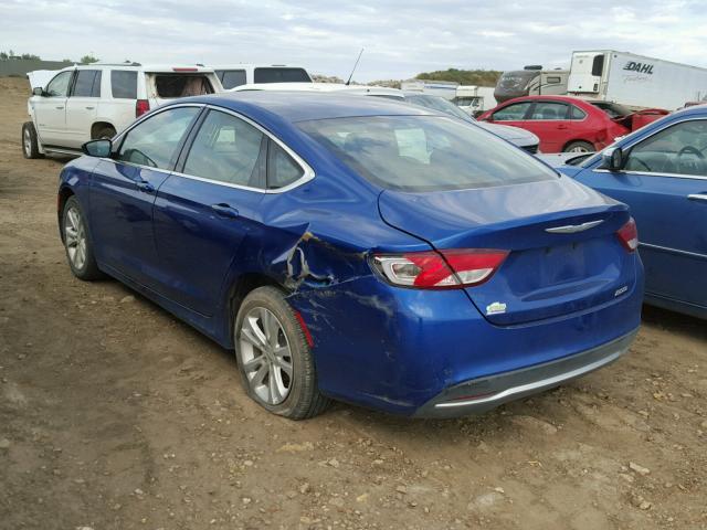 1C3CCCABXFN633000 - 2015 CHRYSLER 200 LIMITE BLUE photo 3