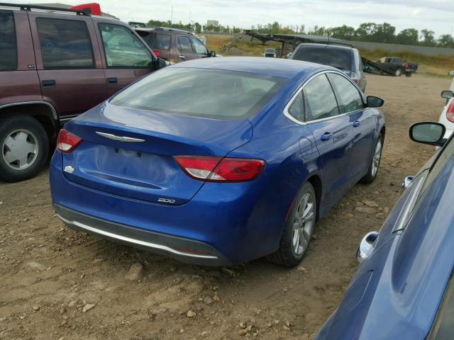 1C3CCCABXFN633000 - 2015 CHRYSLER 200 LIMITE BLUE photo 4