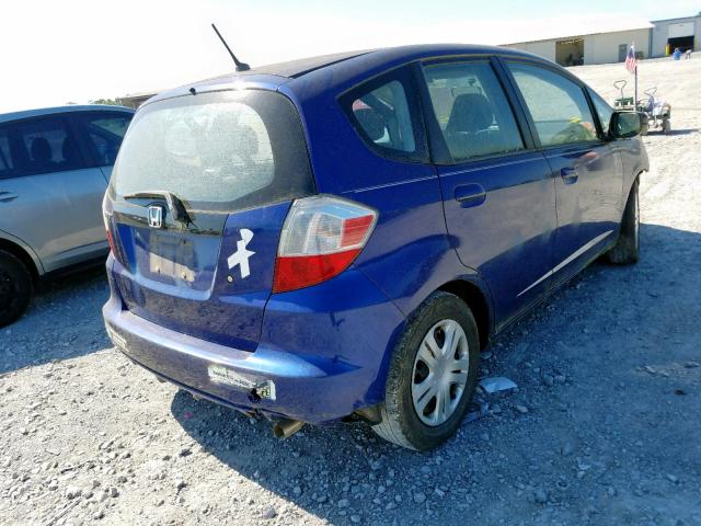 JHMGE8H20AC005296 - 2010 HONDA FIT BLUE photo 4