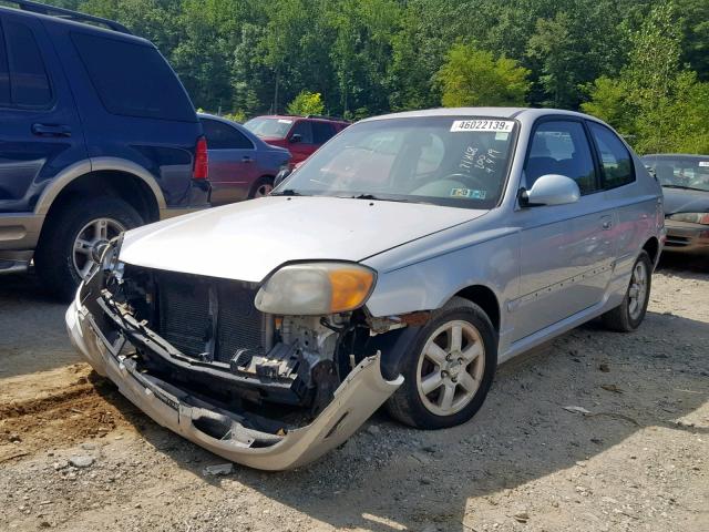 KMHCG35C95U346542 - 2005 HYUNDAI ACCENT GS SILVER photo 2