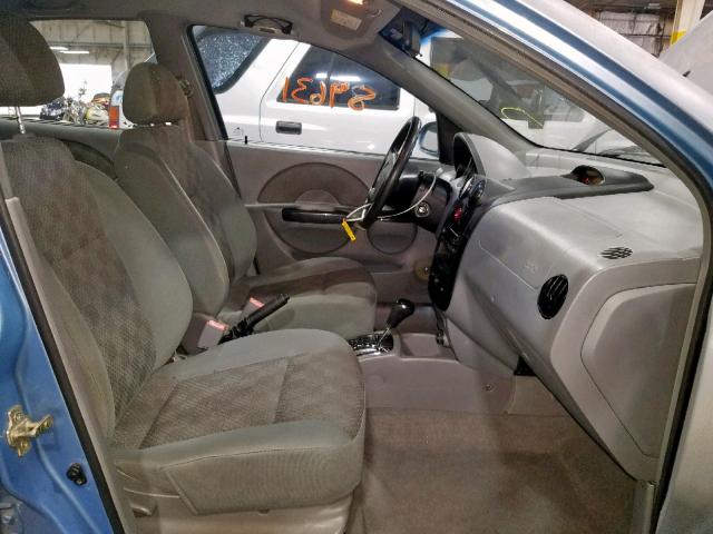 KL1TD52645B363274 - 2005 CHEVROLET AVEO BASE ლურჯი ფოტო 5